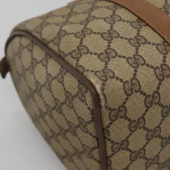 GUCCI GG Supreme Web Sherry Line Boston Bag Pvc Beige Gold - Picture 11 of 16